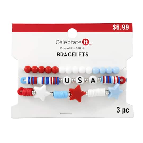 USA Star Bracelets, 3ct. by Celebrate It™